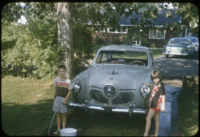 Washing our Studebaker when I was a kid.